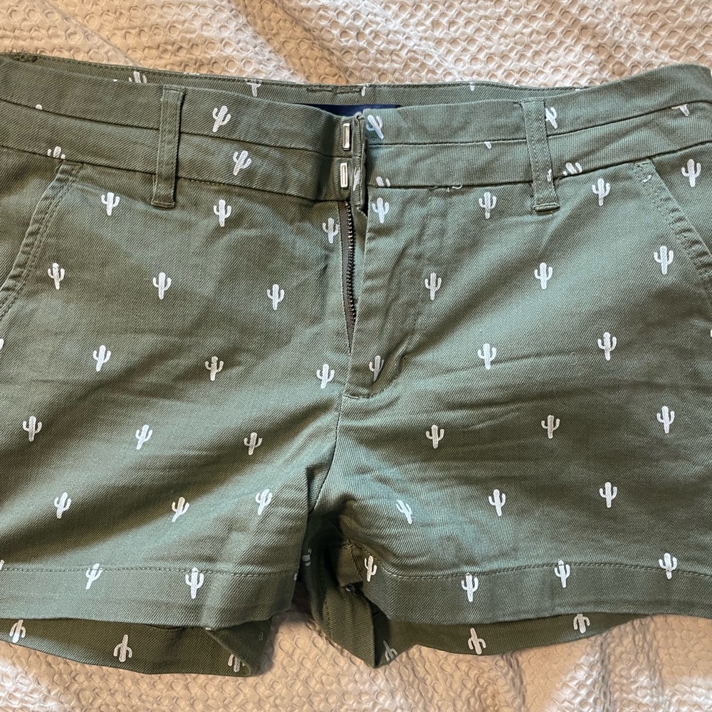 Blue Rain Green and White Cargo Shorts